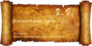 Keresztény Imre névjegykártya